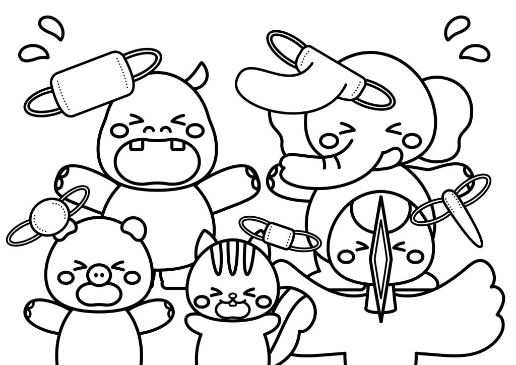 ぬりえ、コンコンクシャンのうた